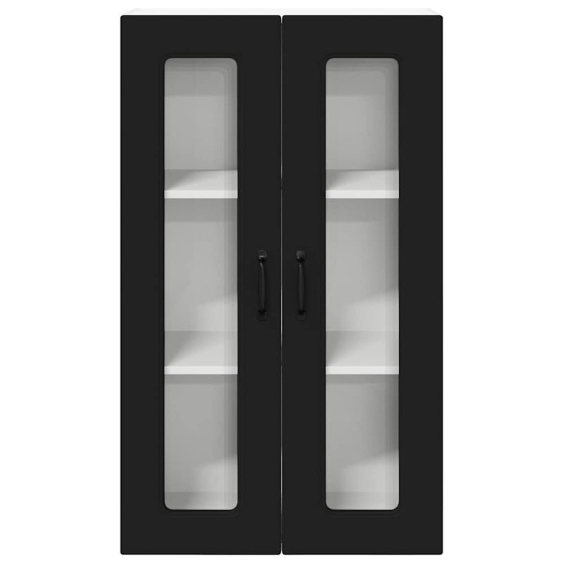 Vidaxl Kitchen Wall Cabinet Brown Oak 60 X 31 X 100 Cm Engineered Wood, 100cm H x 60cm W x 31cm D, Black