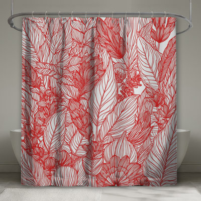 Rideaux de douche Floral Line Art Illustration