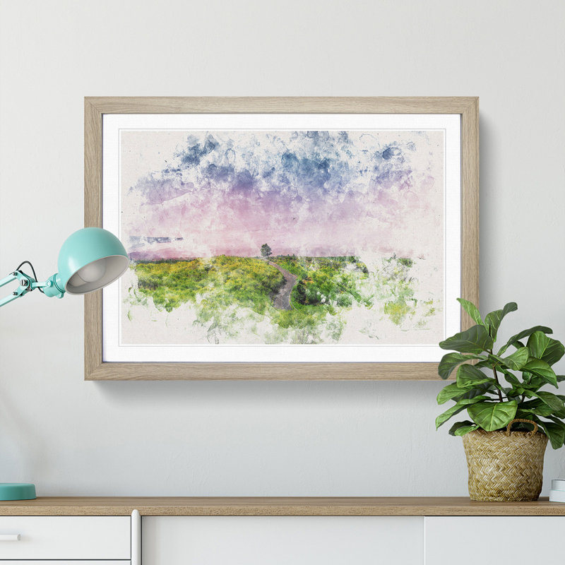 Driving Through Tenerife - Picture Frame Painting, Oak Framed, 36cm H x 48cm W x 2cm D