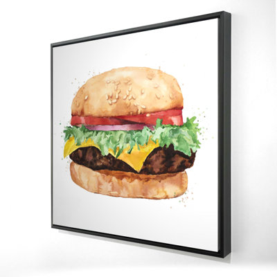 All Dressed Cheeseburger Print On Canvas