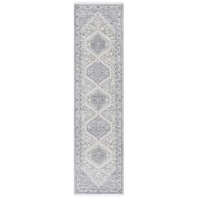 Clover Oriental Area Rug in Grey / Sage