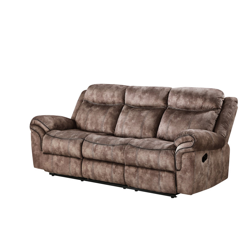 Fauteuil inclinable de luxe en velours avec table rabattable et compartiment caché deux tons - table, 3 sièges, coussins rembourrés, structure solide, capitonnage fin, coussin