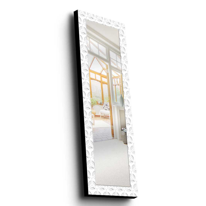 Élégant miroir décoratif avec cadre 100% bois de pin, 15,7 po x 47,2 po | Miroir en verre véritable (épaisseur: 0,2 pouce) | Peinture sur tissu élégante | Idéal pour le salon, la chambre à coucher et le vestibule