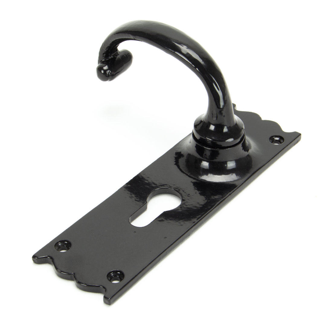 From The Anvil 91966 Black Cottage Door Lever Euro Lock Set - Image 3