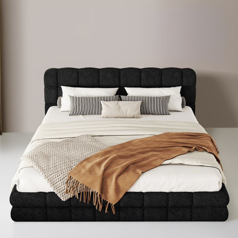 Base de lit tapissier grand format, Noir