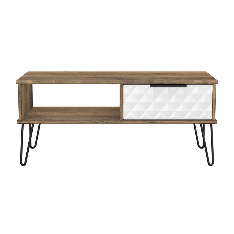 Tarkio Coffee Table with Storage, White/Oak