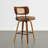 Upholstered Swivel Counter Stool with Walnut Bentwood Frame-1421553971-1421055075