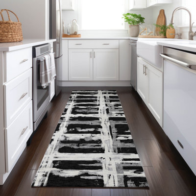 Tapis noir intérieur / extérieur lavable à la machine Mahaney ACN745