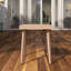 Table d'appoint d'extérieur en aluminium 18,9 po avec finition grain de bois