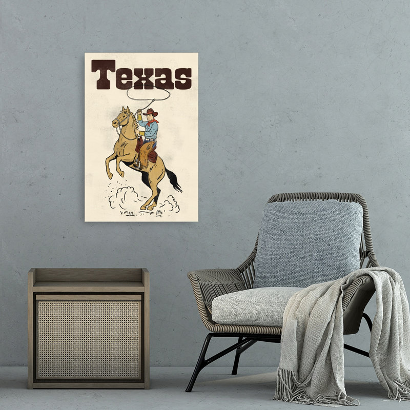 «Retroing Texas Cowboy Classic Retro Traditional Horse», reproduction d'art, 36" H x 24" W