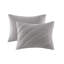 Édredon gris / double 3 pièces avec fonction bourre, rembourrage de 350 g / m², lavable à la machine, inclus et 2 taies décoratives, étiqueté, po