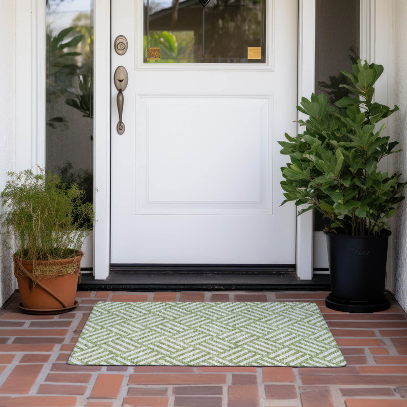Loreen Flatweave Geometric Indoor / Outdoor Rug, Rectangle 1'8" x 2'6"