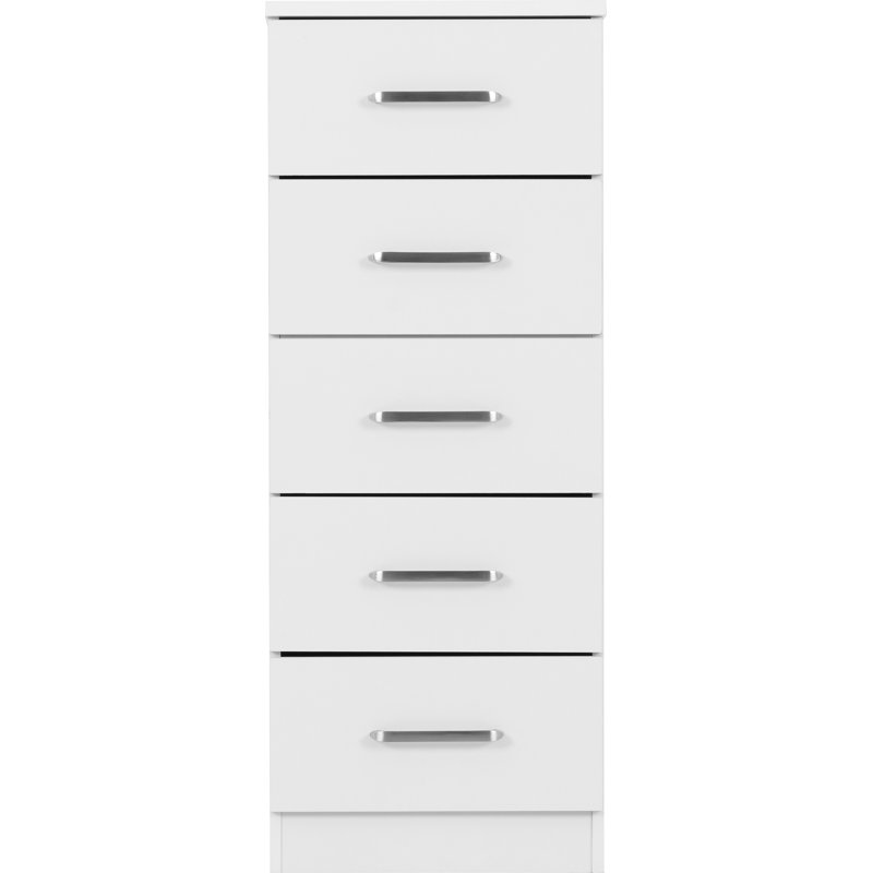 Sumrah 35 cm W Chest of 5 Drawers, White