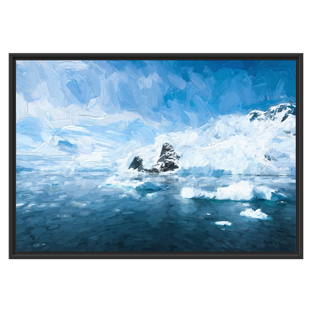 Gerahmtes Wandbild Winterlandschaft in der Antarktis