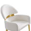 Ensemble de 2 chaises avec accoudoirs en tissu Jayla blanc / or mat