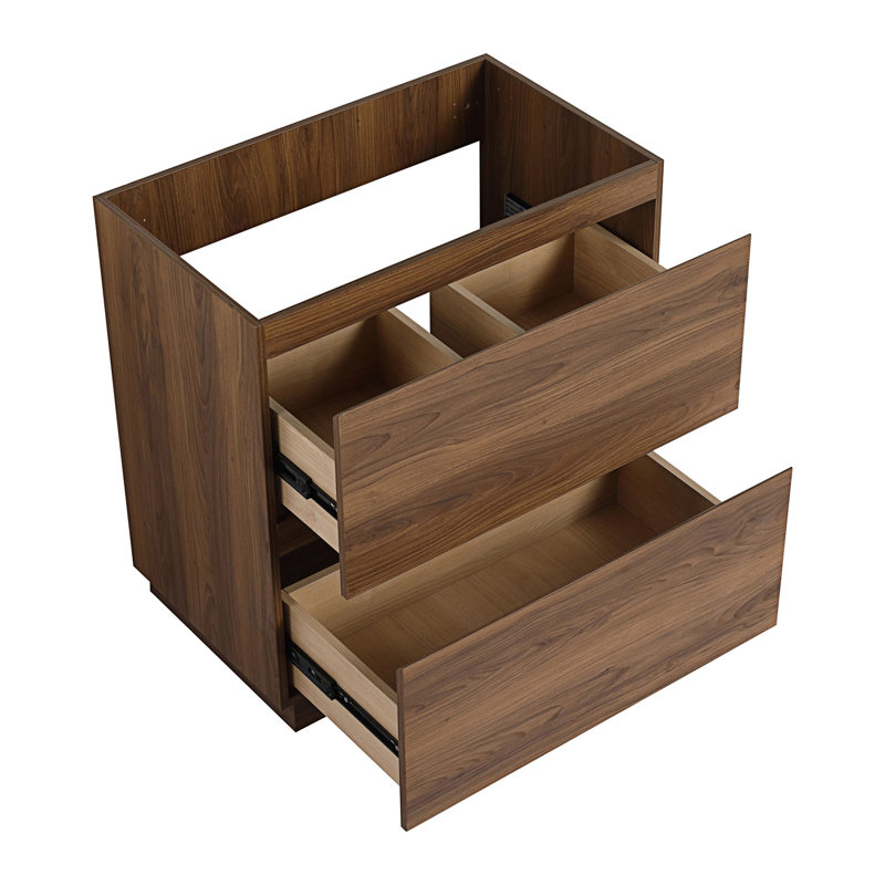 Bathroom Vanities Without Sink, Modern Bathroom Cabinet With Double Drawer, Brown