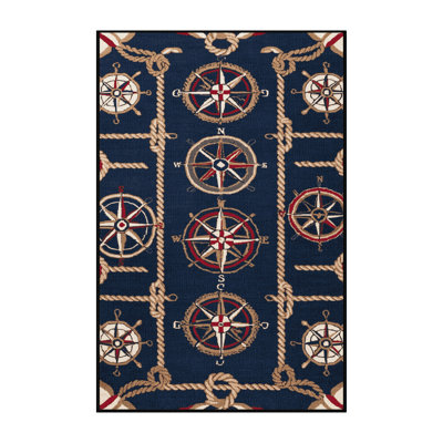 Washable Naval Design Plus Coastal Area Rug