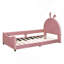 Twin Size Upholstered Daybed With Rabbit Ear Shaped Headboard