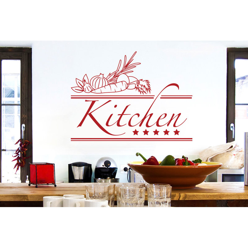 Food & Beverage Non-Wall Damaging Wall Decal, Dark Red, Large
