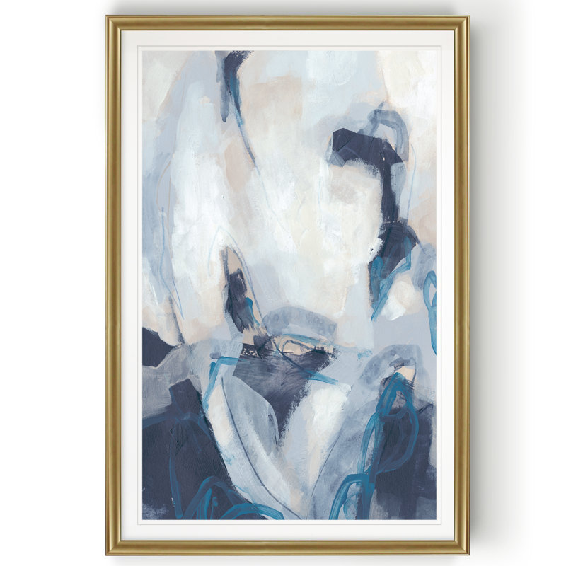 «Blue Process II», reproduction sur toile, H 30,5 po x l 42,5 po, Impression encadrée, Doré