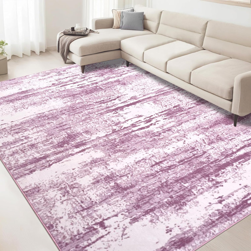Tapis moderne abstrait lavable 8 x 10