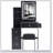 Compact Vanity Table Set With Sliding LED Mirror, Power Station, And Hair Dryer Bracket For Small Bedrooms-1194500398