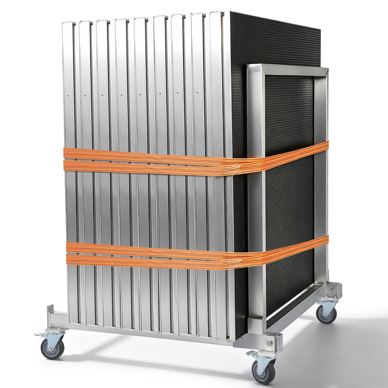 Portable Rolling Dolly, Folding Drywall Cart 1102lbs Load Stage Panel Dolly with Swivel Casters Lockable, for 4X4 ft and 4X8 ft Stage Platforms Fits 6 to 10 Panels Units