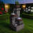 Outdoor Water Fountain Tiered Cascading Jar Waterfall Resin Garden Patio Decor with LED Lights