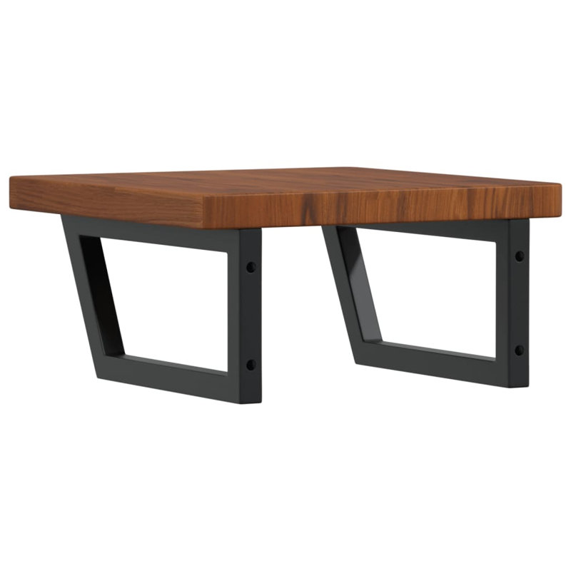 Ashya 50cm Solid Wood Bathroom Vanity Top, Dark Oak/Black
