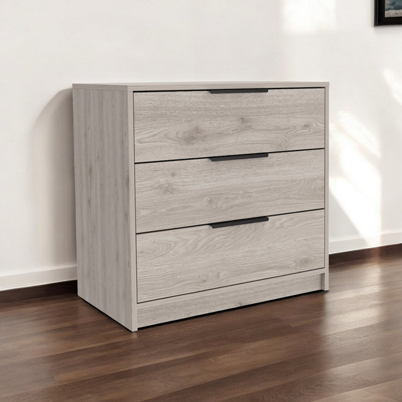 28" Light Grey Three Drawer Dresser