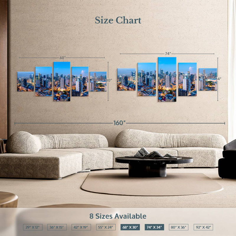 Makati Business District, 30" H x 68" W