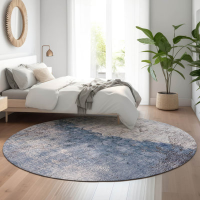 Premium Machine Washable Cerrito Blue Rug