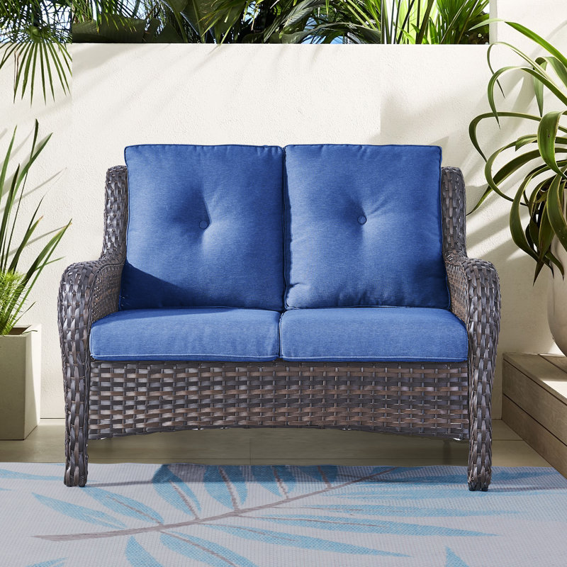 Winston Porter Jerrall 53'' Wicker Outdoor Loveseat & Reviews | Wayfair