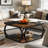 Square Coffee Table, 39.4" Central Cocktail Table with 2-Tier Shelves for Living Room-425664864