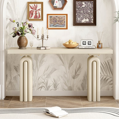Console chic, élégante et luxueuse en placage d'acacia, convenant au vestibule, au couloir, au salon, au vestibule, au couloir