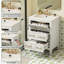 Meuble-lavabo autoportant blanc 61 x 46 cm, meuble de rangement à 3 tiroirs avec lavabo en céramique prépercé