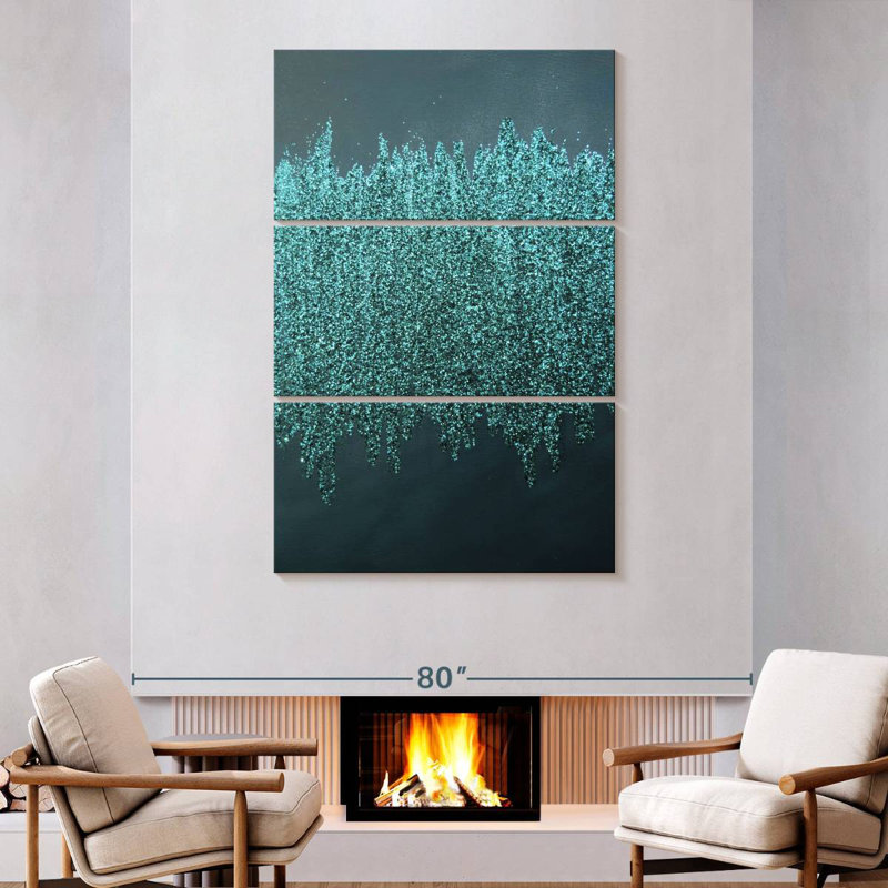 Avery Turquoise Shimmer, 74" H x 48" W