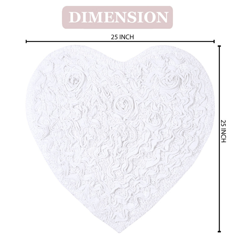 Skakke Non-Slip Bath Rug, White