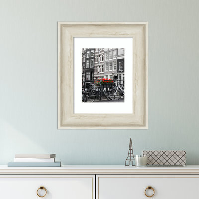 Cream Wood Picture Frame with Mat