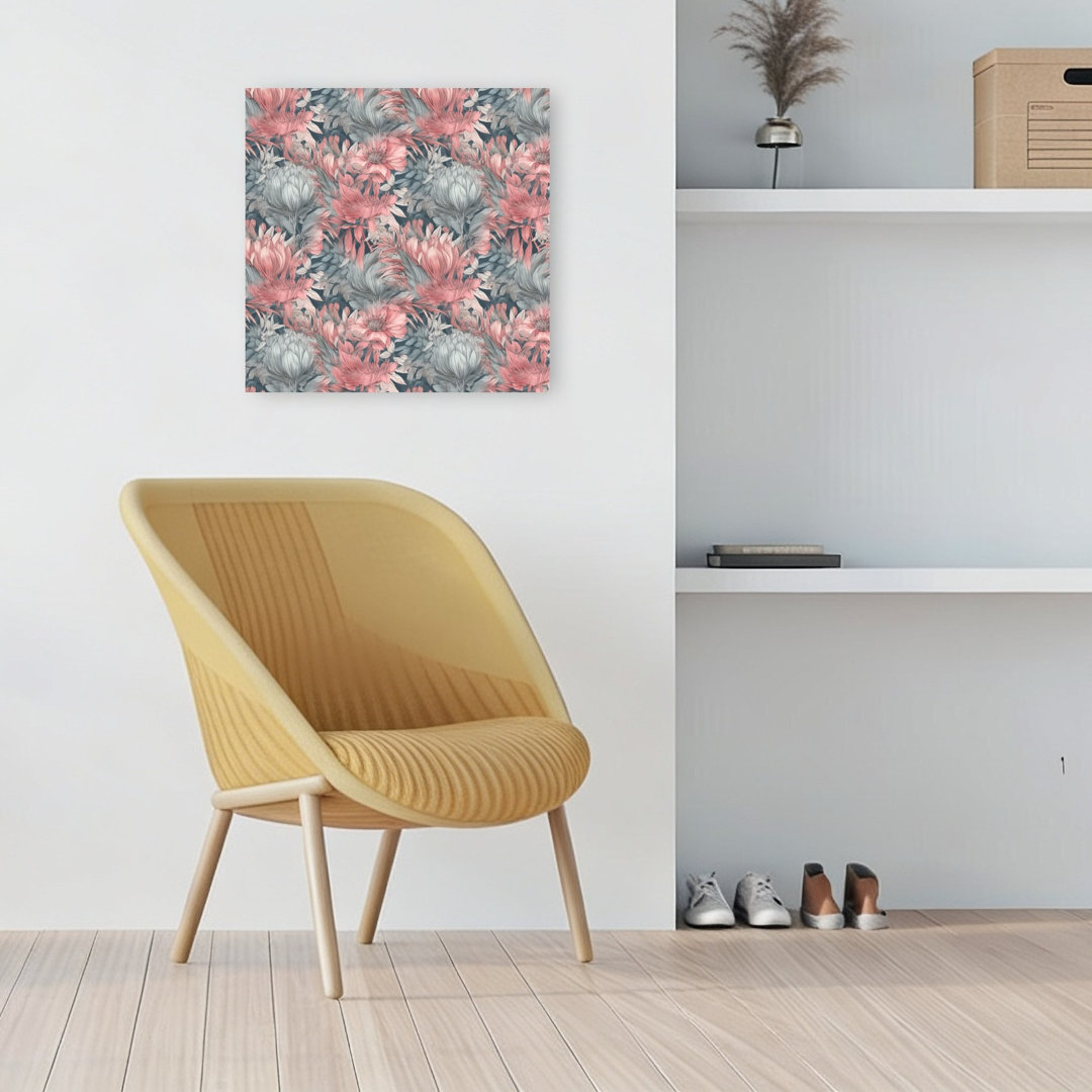Blush And Blue Botanicals Abstract Contemporary Flower Nature Wall Art Print
