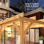 Pergola d'extérieur 6,6 'x 6,6', pavillon de jardin en bois, brun foncé