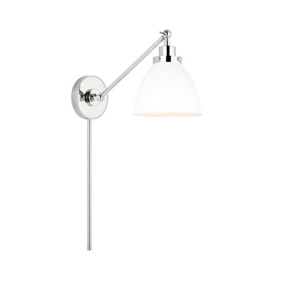 Single Light Steel Dimmable Armed Sconce