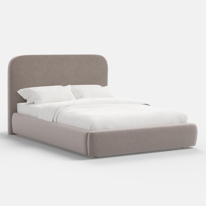 Upholstered Bed, Full / Double, Steel Performance Velvet