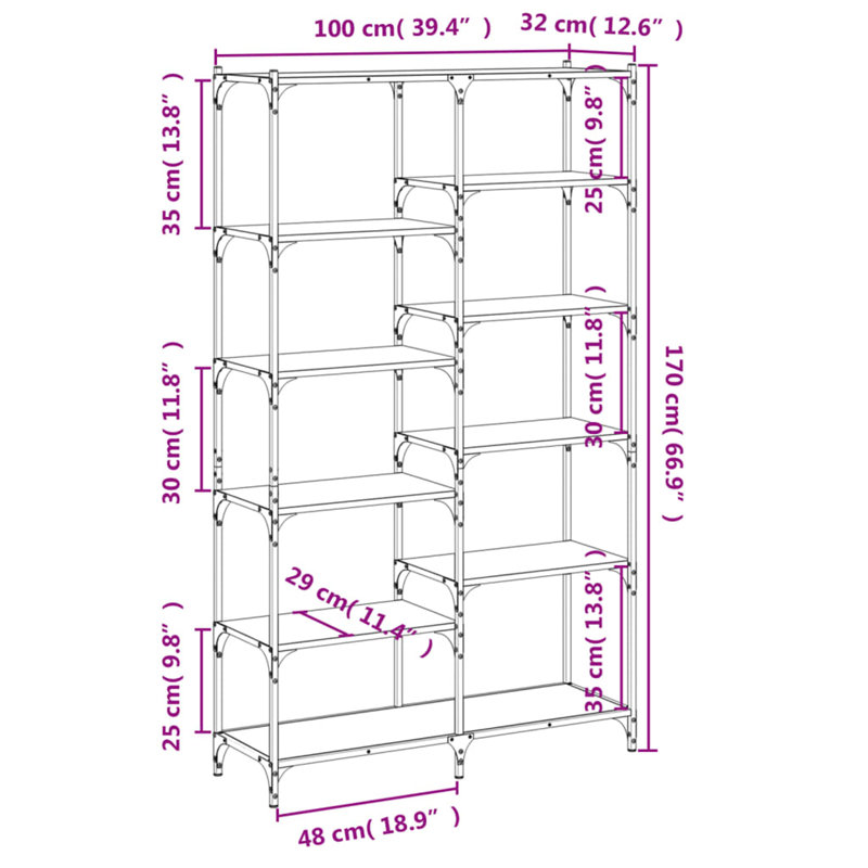 Aleem 170cm H x 100cm W Metal Standard Bookcase