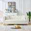 Ensemble de canapé profond en velours 2 pièces 2 + 3 pièces Living Room - Bouton et garniture cloutée (beige)-1537331669
