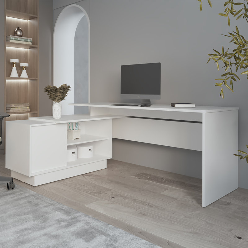 Bureau en L Farrell, bureau, blanc