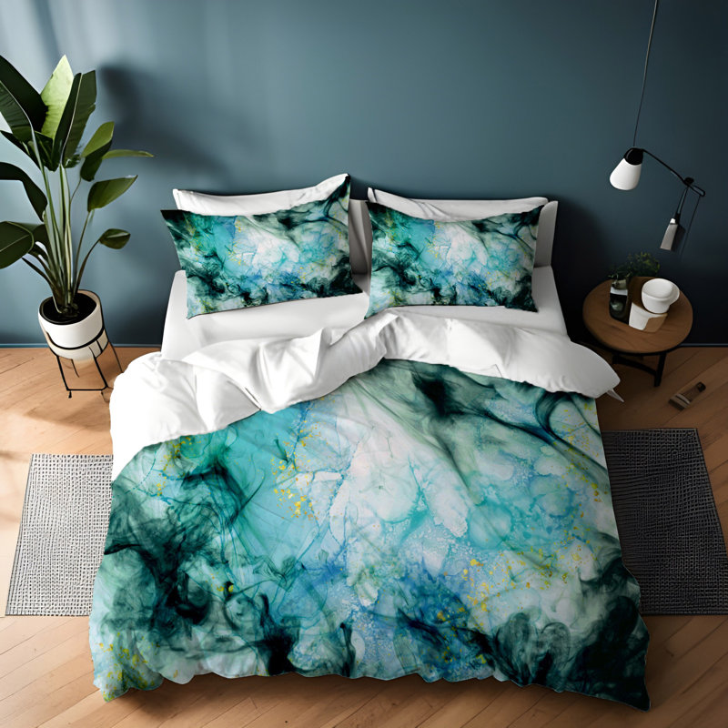 Polyester Abstract Duvet Cover, King Duvet Cover + 2 King Shams