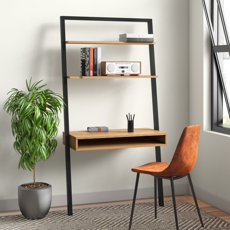 Coby Leaning / Ladder Desk, Oak/Black