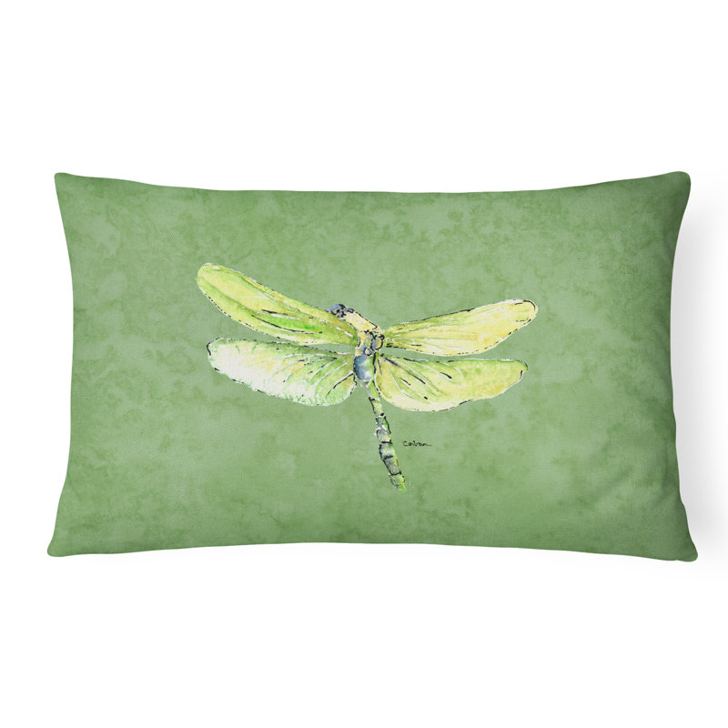 Dragonfly Outdoor Reversible Throw Pillow