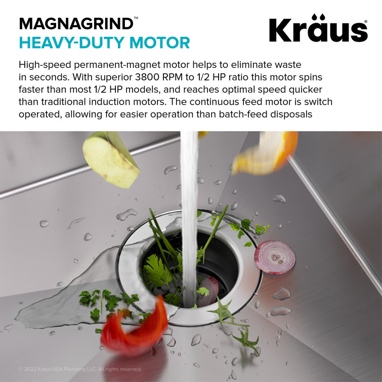 Kraus 1/2 HP Continuous Garbage Disposal  Reviews Wayfair